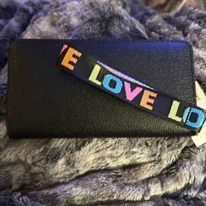 Black Wallet- With LOVE Strap